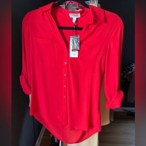 Express Portofino slim fit shirt red XS